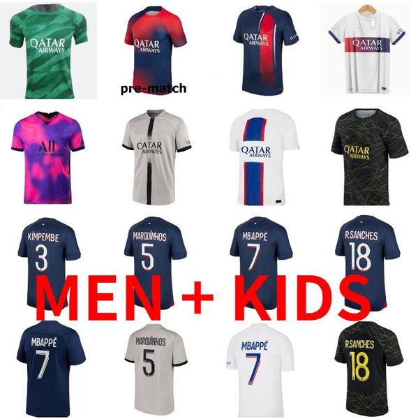 

22 23 24 maillots foot sergio ramos wijnaldum soccer jerseys psgs mbappe icardi 2023 2024 football shirt player #30 kimpembe marquinhos cami, Black;yellow