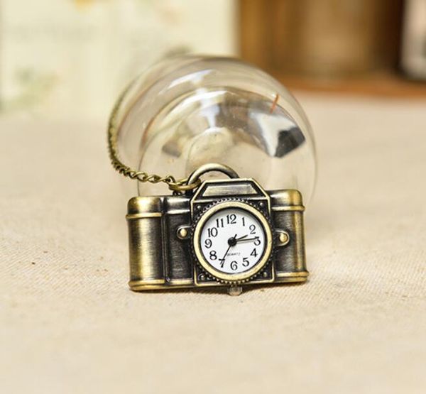 

colorful antique craftsmanship vintage camera pocket watch necklace watch/vintage pocket watch wholesale/vintage jewelry, Slivery;brown