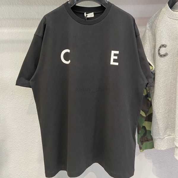 

french luxury designer mens womens t-shirts correct summer carriage letters print t shirt apparel men tshirt tees round neck loose women sho, White