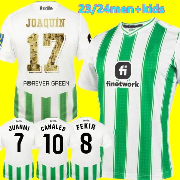 

23 24 real betis soccer jerseys fekir forever green manga corta joaquin b.iglesias camiseta de futbol juanmi estadio la cartuja 2023 2024 sp, Black;yellow