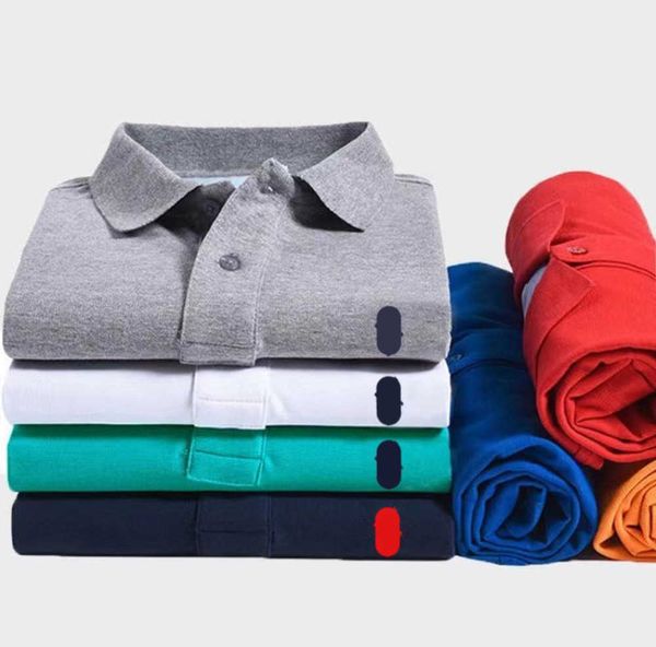 

summer designer mens polos ralph short sleeve lapel loose plus size mens t-shirts lauren tee clothing polo lapel t-shirt, White;black