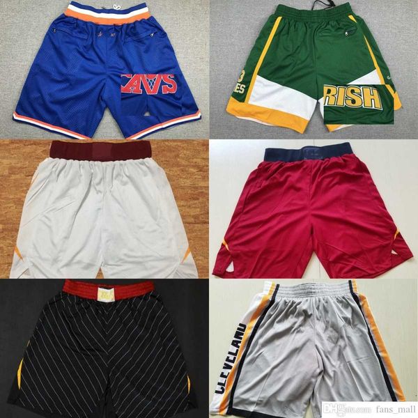 

james basketball darius garland shorts just don pocket short hip pop pant with pockets zipper sweatpants evan mobley mitchell allen levert o, Black