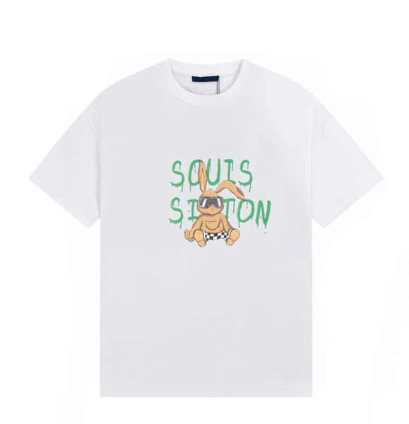 

summer men's casual t-shirt short-sleeved men's t-shirt men's women's designer beige black t-shirt printed letters anima, White;black