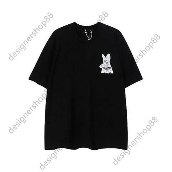 

men's t-shirt lavins early spring new product casual fashion short sleeve rabbit print pattern round neck t-shirt for men and women, White;black