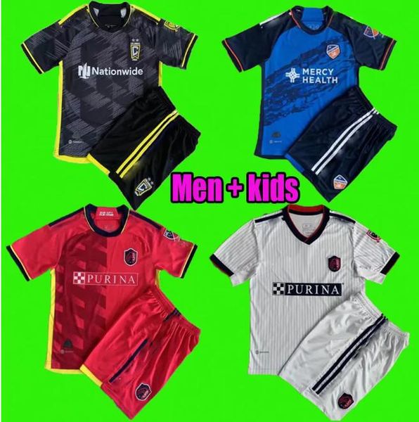 

fc cincinnati 23 24 columbus soccer jerseys jonathan nagbe zardes zelarayan 23 24 st.  ouis city klauss nilsson football shirts men kids, Black;yellow