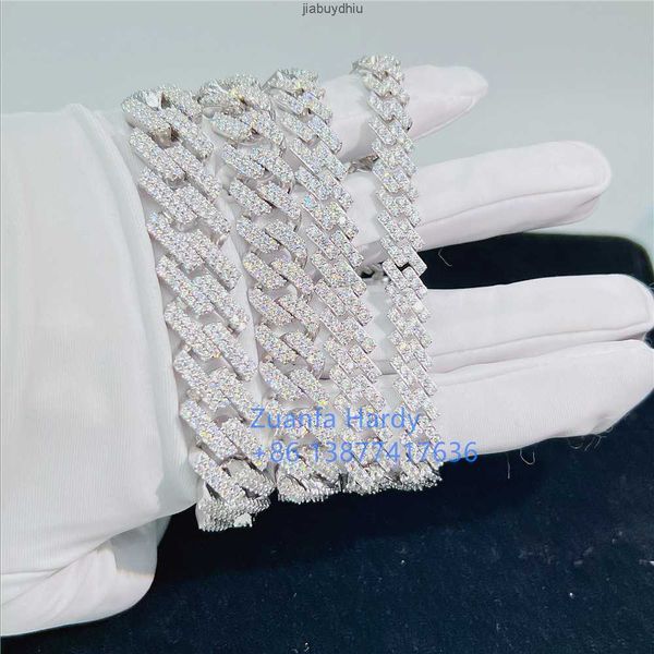 

wholesale cuban link bracelet d vvs moissanite iced out silver chain