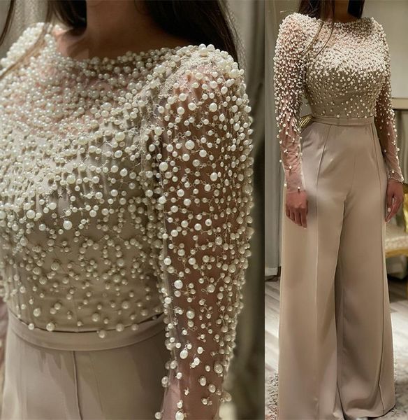 

2023 Aso Ebi Champagne Jumpsuits Prom Dress Pearls Evening Formal Party Second Reception Birthday Bridesmaid Engagement Gowns Dresses Robe De Soiree ZJ349, Lavender