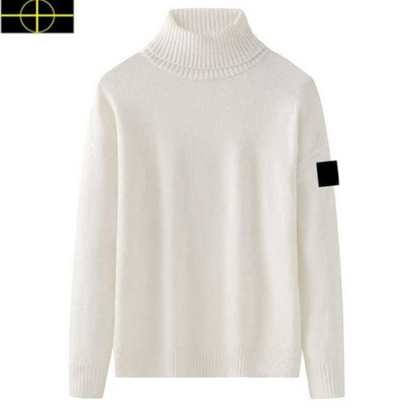 

plus size coat autumn winter designers new men stone island sweater pullover solid color high neck sweater women's backing shirt classi, Black;brown