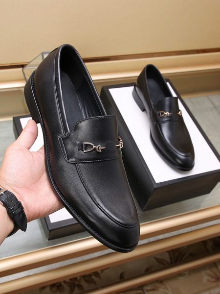 

luxury brand mens wedding dress shoes slip on leisure real leather with orignal box size 38-44, Black