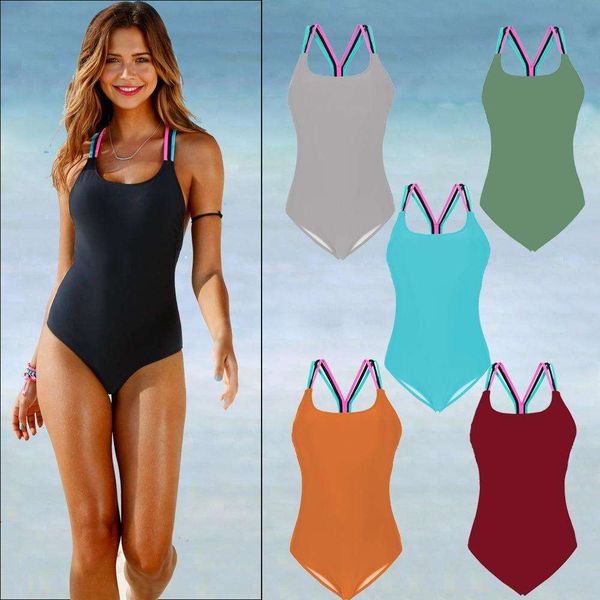 

yilin swimsuit womens one piece colorful ropes bikini, White;black