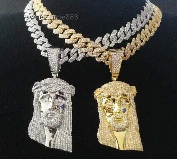 

hip hop cuban chain large size figure pendant men's necklace vvs moissanite pendant necklace rapper style sterling silver jewelry