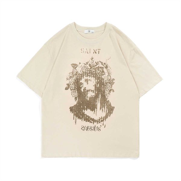 

d4ri new style t-shirts for men and women fashion designer saint michael notre dame west coast printed short sleeved american high street vi, White;black
