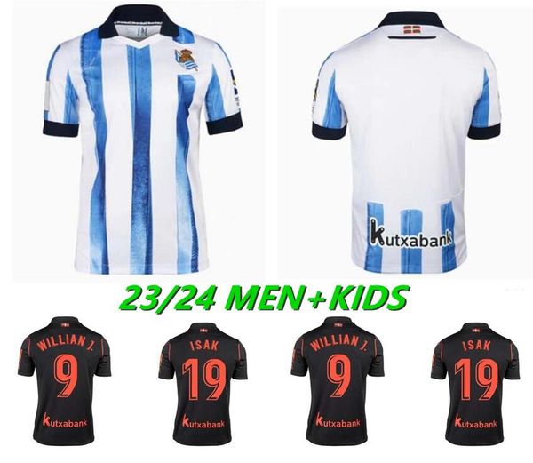 

real sociedad 2023 soccer jerseys oyarzabal x prieto portu david silva football shirt take 23 24 carlos fernandez camiseta de futbol men kit, Black;yellow