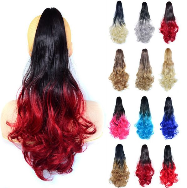 

22 -inch diverse color long curly hair of ponytail high -quality comfortable and durable, suitable for all occasions to enrich your shape, Black