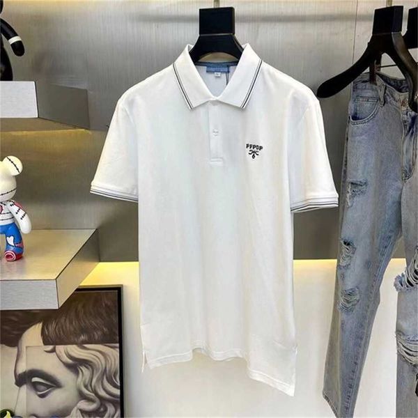 

designer polos mens t shirt sweatshirt tee shirts men's polo oversized tshirt casual letter button breathable t-shirt plus size tshirts, White;black