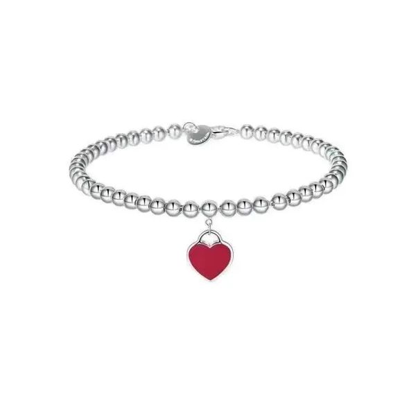

women bracelet 925 sterling silver love heart bracelets mens love bangle original classic t beaded bracelet gold bead bracelet homme women j, Black