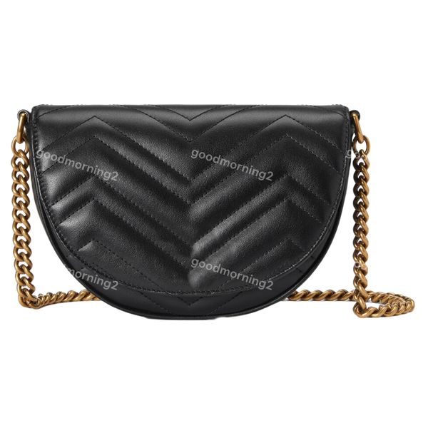 

2023 designer underarm bag women brand shoulder bag handbag horseshoe purse genuine leather cross body grade quality messenger metal chain b