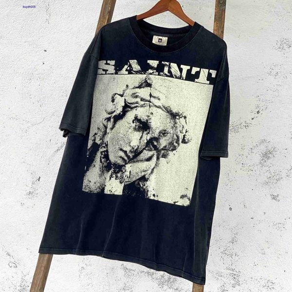 

znib new style t-shirts for men and women fashion designer s.t michael cho tears american high street distressed washed short sleeve 6ck0, White;black