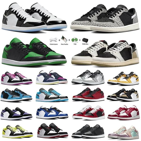 

with box 1s 1 low cut mens basketball shoes sneakers concord olive black cement phantom sail mocha light smoke wolf grey unc panda lucky gre