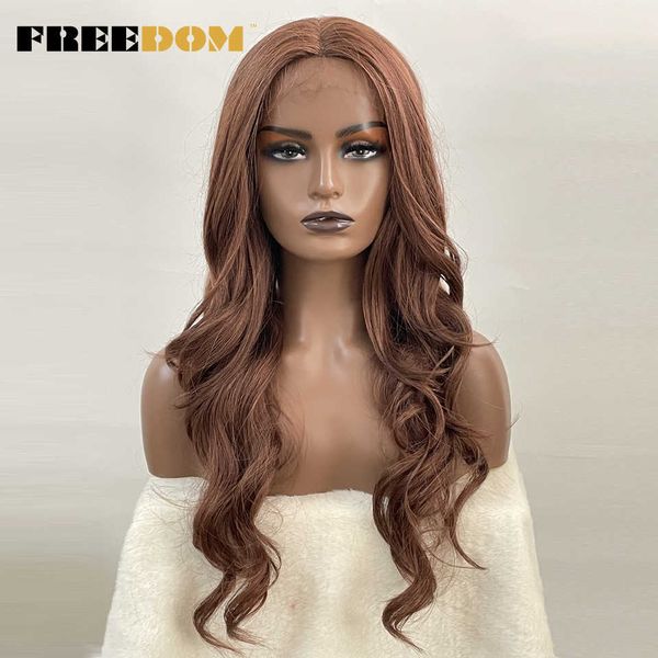 

synthetic lace front wigs body wave brown dark green blue lace wigs for black women heat resistant cosplay wigs 230524, Black;brown