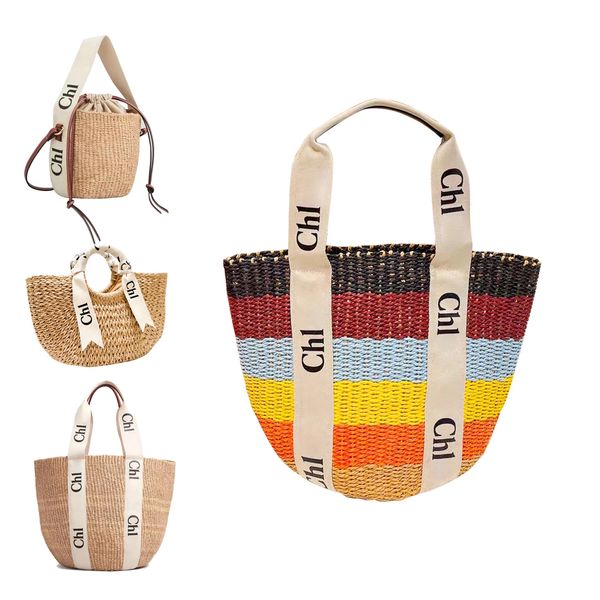 

classic beach raffia basket straw shoulder bag womens mens designer purses wallet woody bucket summer weave travel tote luxury crossbody han