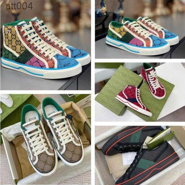 

tennis 1977s sneaker designers canvas casual shoe women men shoes ace rubber sole embroidered beige¡guccis¡washed jacquard denim, Black