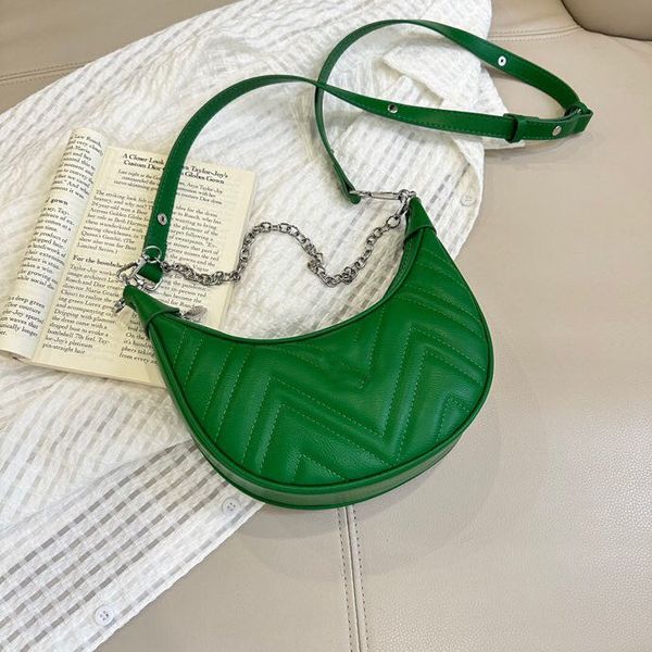 

brand women's shoulder bags embroidered chain new moon teeth underarm lamb pattern high end versatile fashion one shoulder crossbody tr