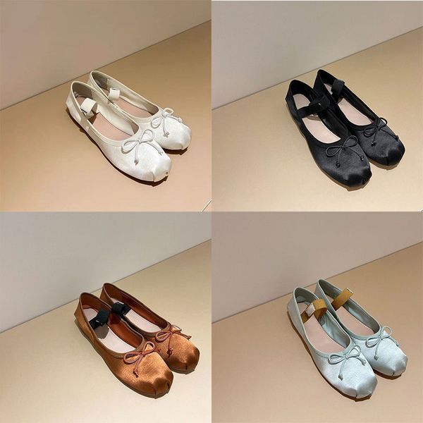 

casual shoes dress shoes women's satin ballet bow comfortable casual flat paris dance holiday elastic shoes., Black