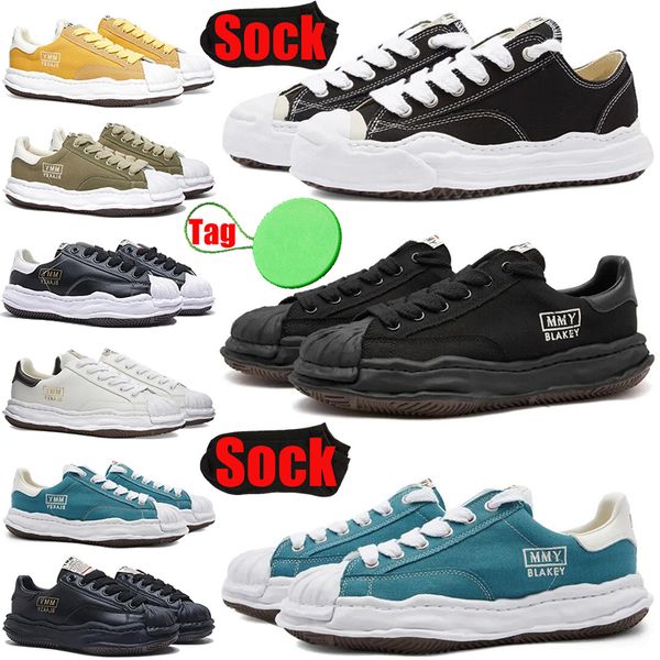 

maison mihara yasuhiro blakey low og mmy sole canvas sneakers shoes for black white men women black white mens womens sports sneakers runner