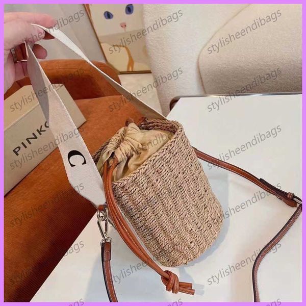 

stylisheendibags drawstring fashion basket women bucket bag straw handbag tote beach shoulder crossbody womens handbags designers bags totes