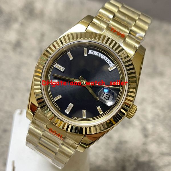 

4 colors real u1 version luxury mens watches 40mm day-d 228238 fluted bezel gold case 2 end links presidential bracelet automatic movement s, Slivery;brown