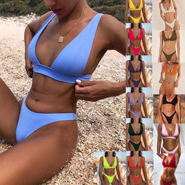 

pengxiang bikini double sided fabric solid color swimsuit womens split triangle soft bag, White;black