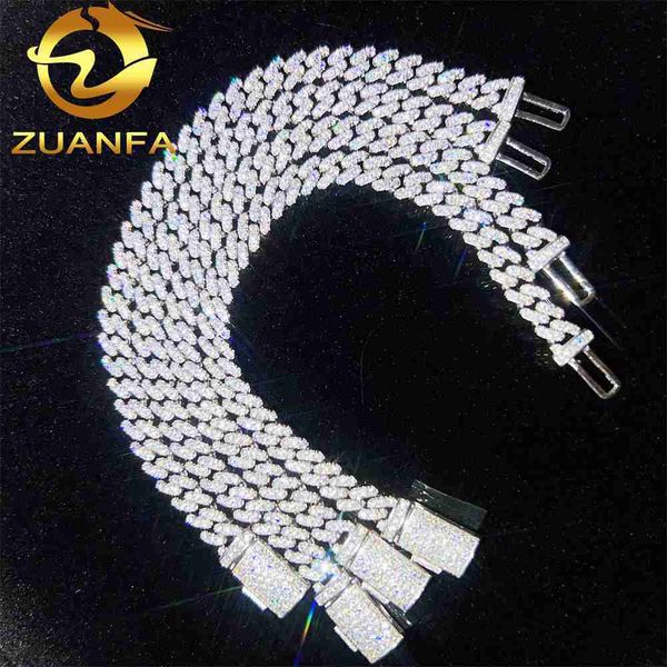 

wholesale price pass diamond tester 6mm 8mm 925 sterling silver one row vvs moissanite cuban link bracelet