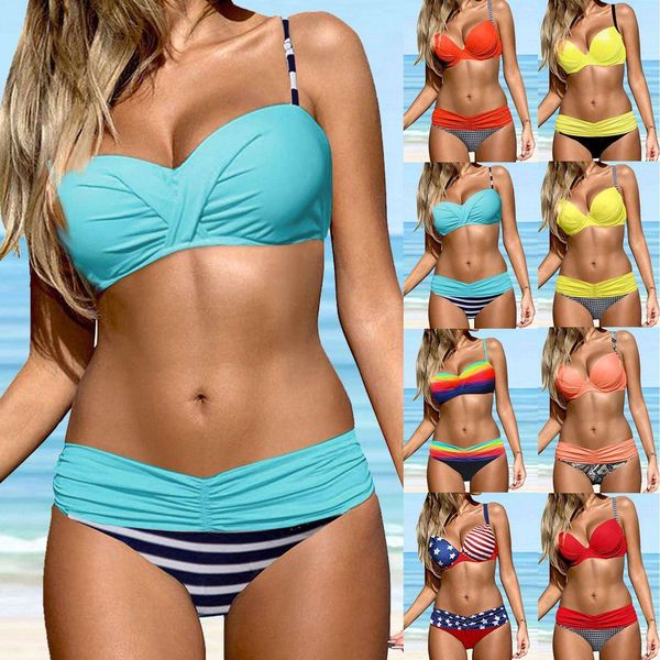 

womens seperated swimwear high waist hard bag underwire bikini, White;black
