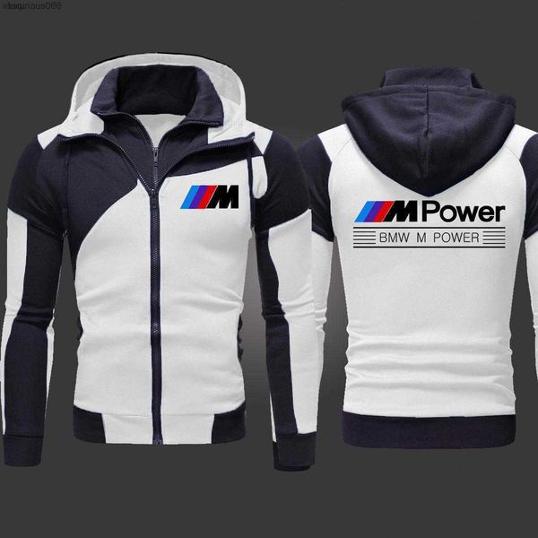 

2023 bmw m power mens fashion outwear jacket zipper hooded hoody harajuku athletic wear casual hoodies s-3xl, Black