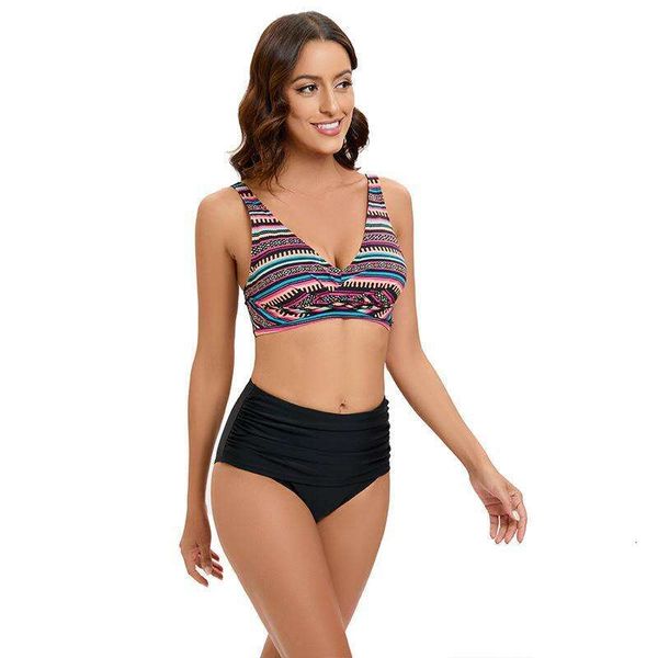 

cover your belly with high waist bikini tied swimsuit split women eaby, White;black