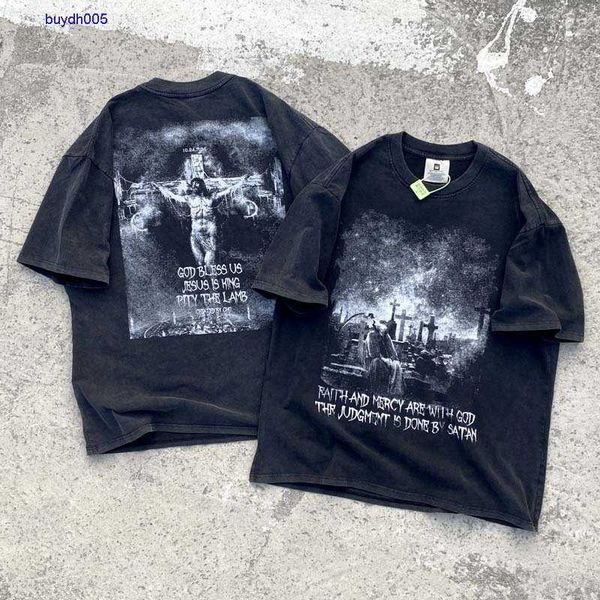 

hsv7 new style t-shirts for men and women fashion designer s.t michael cho limited satan's silence make old washed vintage short sleeve, White;black