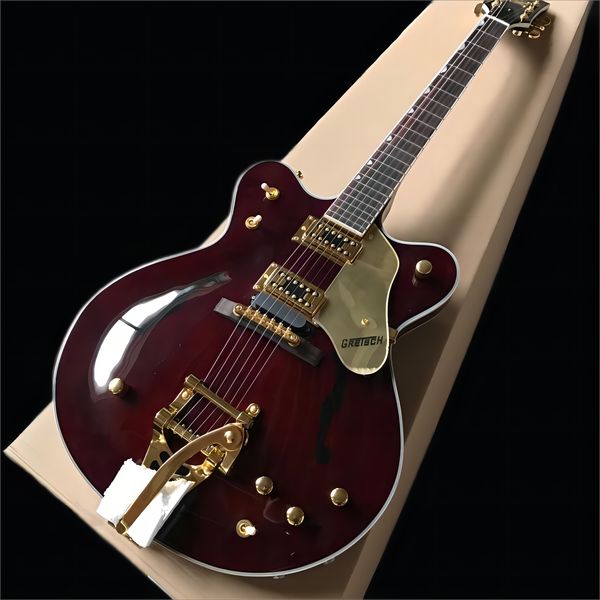 

double convex, red wine electric guitar, big vibrato, rosewood fingerboard