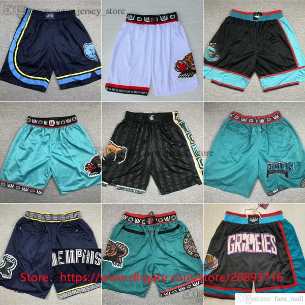 

new basketball morant shorts just don team pocket short hip pop pant with pockets zipper sweatpants bane brooks adams jackson clarke william, Black