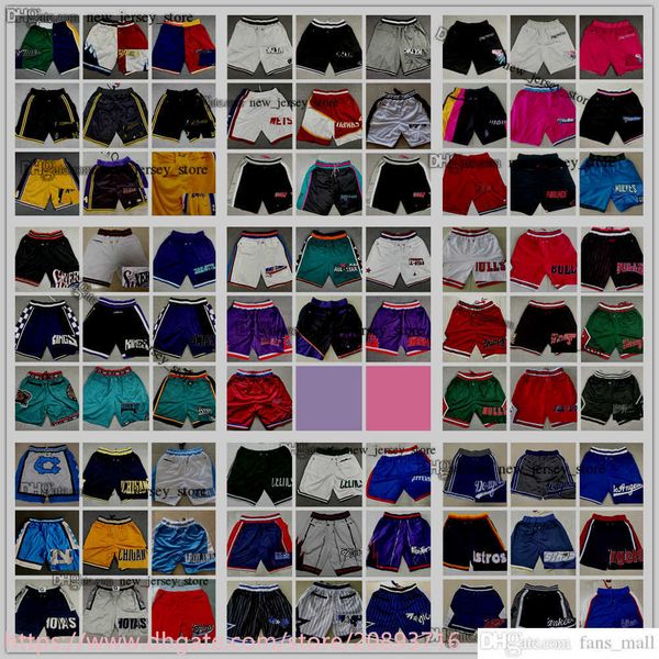 

just don xs-xxxl new city basketball pocket shorts hip pop pant with pockets zipper sweatpants justdon blue white black red yellwo stitched