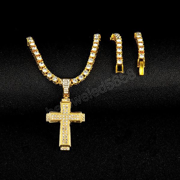 

hip hop tainless steel necklace for men women lover's gold and rose gold color chain cross necklace small cross religious jewelry, Silver