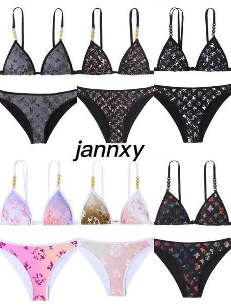 

women girls bikini set luxurys letter print swimsuit flower print bikini 2 pieces summer tank mid waist swimwear bathing suits, White;black