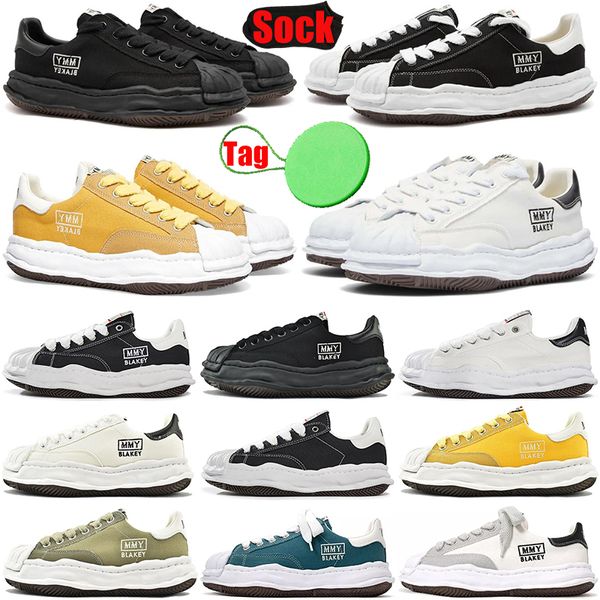 

maison mihara yasuhiro blakey low og mmy sole canvas sneakers shoes for men women black white mens womens sports sneakers runners