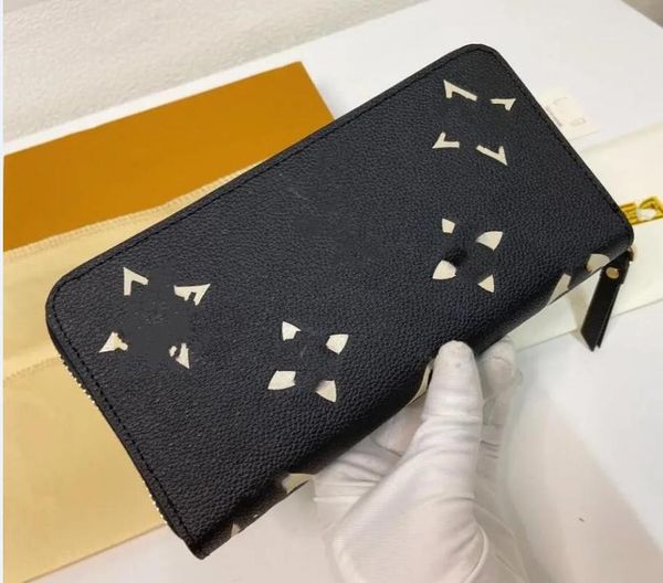 

designer wallets genuine leather single zipper wallet with box high-quality purse for men and women sell wallets & holders 3 colors 10a long, Red;black