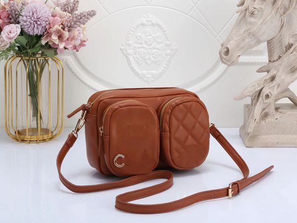 

women cc double zip pocket camera bag channel chain handbag coin purse canvas natural strap mini clutch luxury designer classic shoulder cro