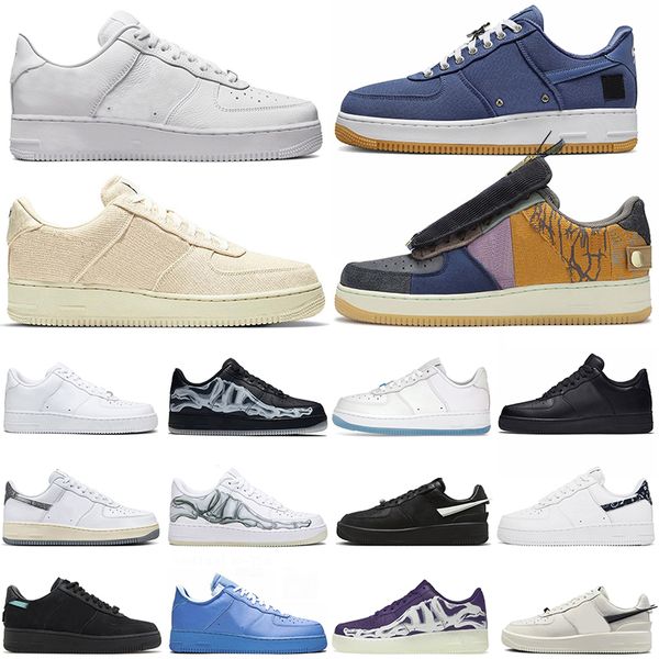 

luxury designer casual shoes womens mens trainers aforce1 los angeles low classic black skeleton white cactus jack university blue dhgate fl, White;red