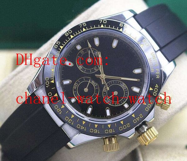 

116520 men's watch ceramic bezel 40mm green dial and rubber band diamond automatic mechanical men's wristwatches, Slivery;brown