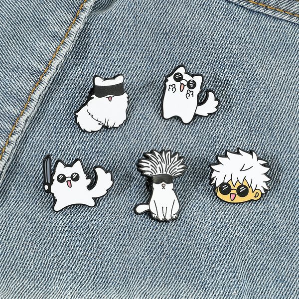 

comic knife brooch cute anime movies games hard enamel pins collect metal cartoon brooch backpack hat bag collar lapel badges, Blue