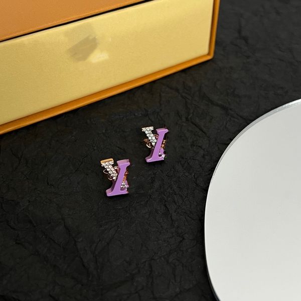 

women earring stud jewelry designer earring luxury orecchini luies love big circle letter l golden wed couple gifts viutonies ljewelers brid, Golden;silver