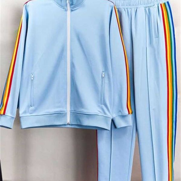 

mens womens tracksuits sweatshirts suits men track sweat suit coats retro casual with white striped side webbing necessary in autumn and win, Gray